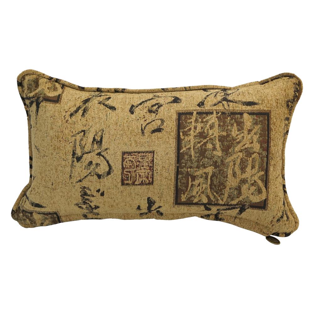 18-inch Double-corded Patterned Jacquard Chenille Rectangular Throw Pillow with Insert  9811-CD-S1-JCH-CO-38. Picture 1