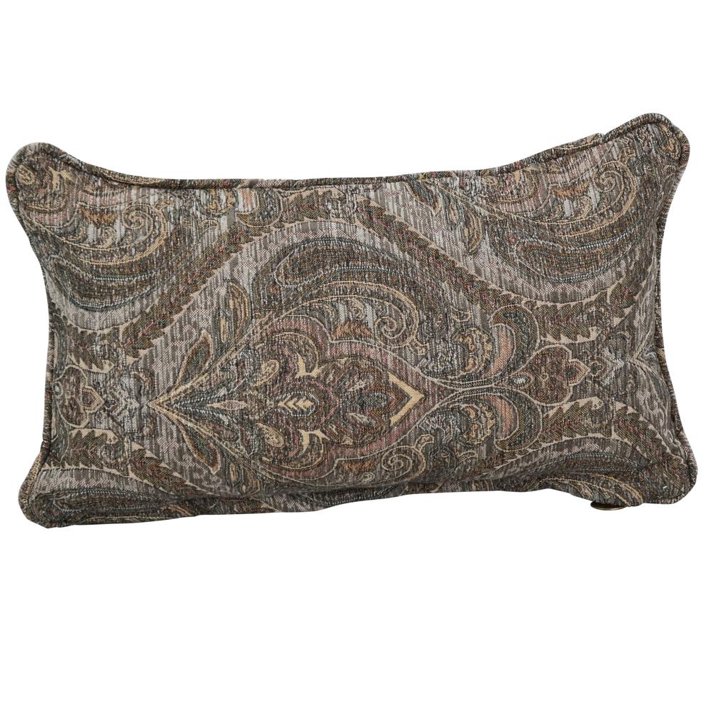 18-inch Double-corded Patterned Jacquard Chenille Rectangular Throw Pillow with Insert  9811-CD-S1-JCH-CO-40. Picture 1