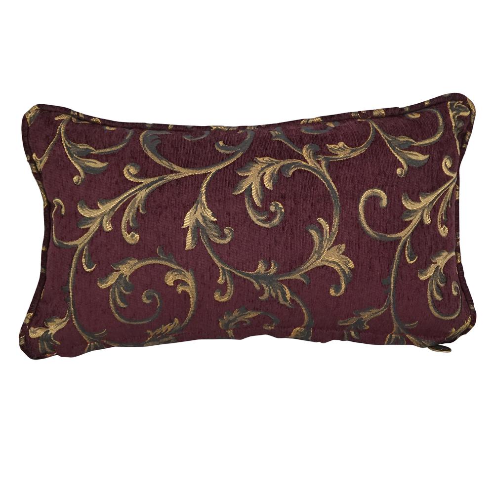 18-inch Double-corded Patterned Jacquard Chenille Rectangular Throw Pillows with Inserts (Set of 2)  9811-CD-S2-JCH-CO-43. Picture 2