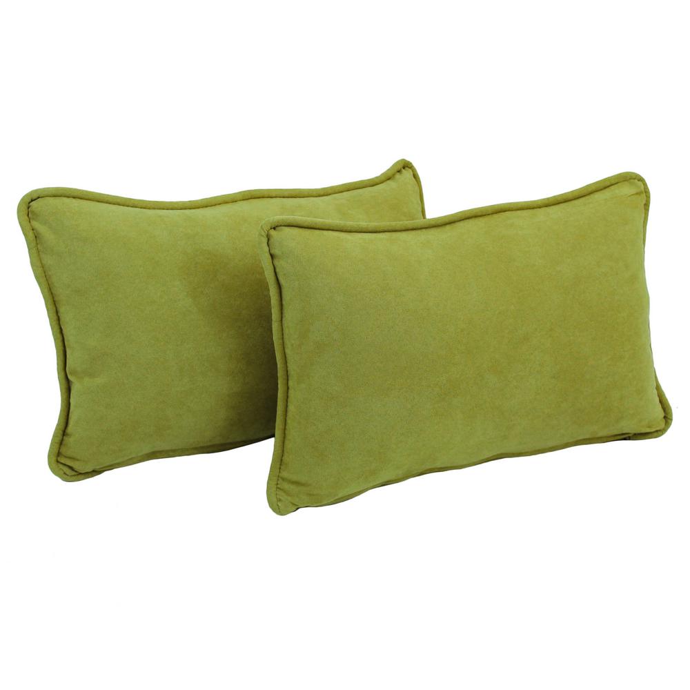 20-inch by 12-inch Double-corded Solid Microsuede Back Support Pillows with Inserts (Set of 2)  9811-CD-S2-MS-ML. Picture 1