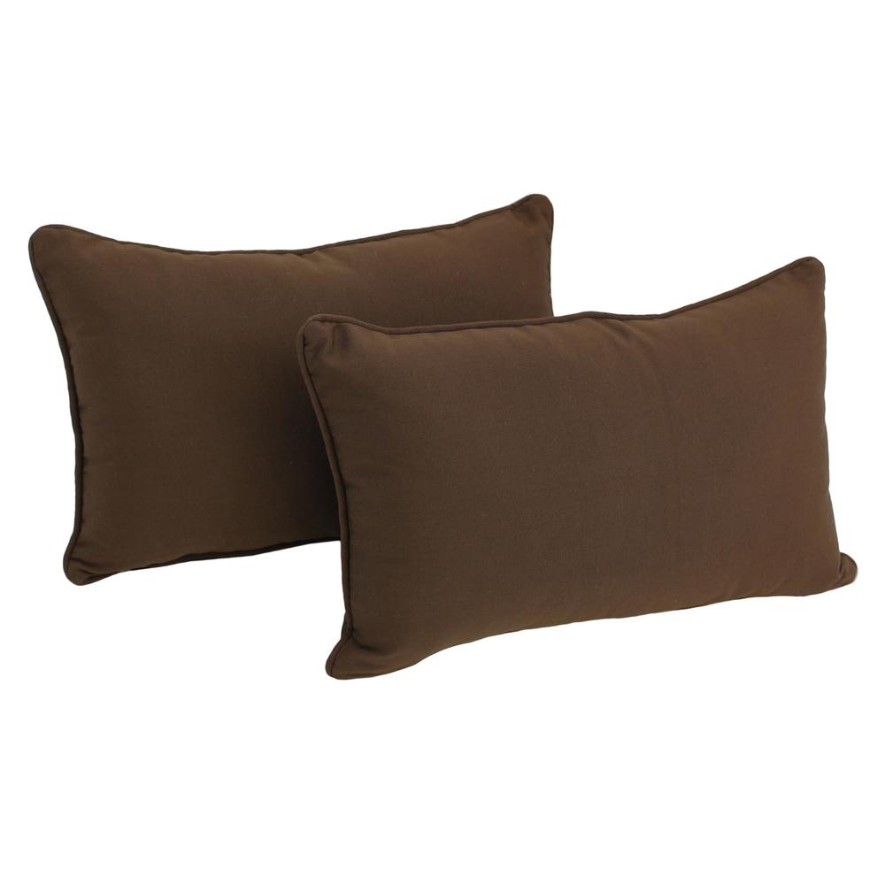 20-inch by 12-inch Double-corded Solid Twill Back Support Pillows with Inserts (Set of 2). Picture 1