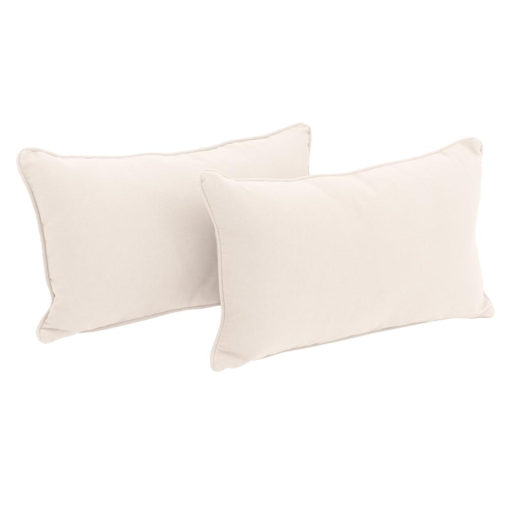 20-inch by 12-inch Double-corded Solid Twill Back Support Pillows with Inserts (Set of 2). Picture 1