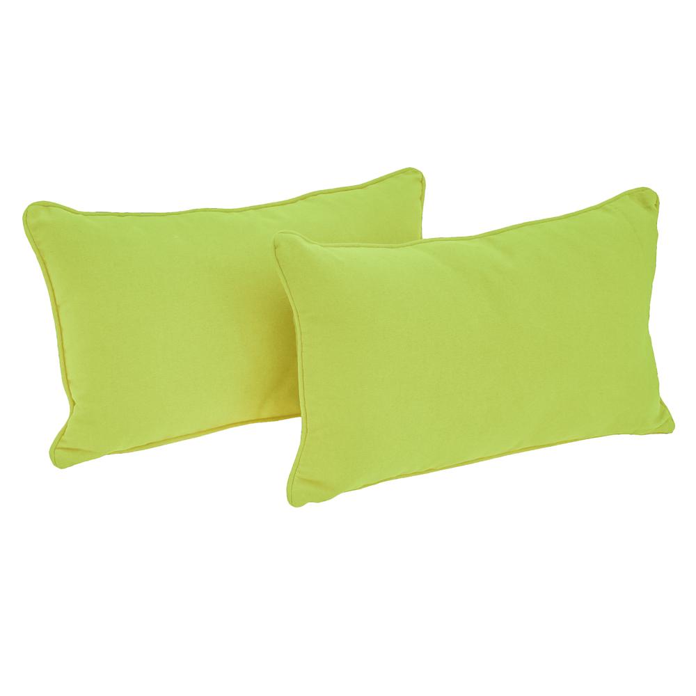 20-inch by 12-inch Double-corded Solid Twill Back Support Pillows with Inserts (Set of 2), Mojito Lime. Picture 1