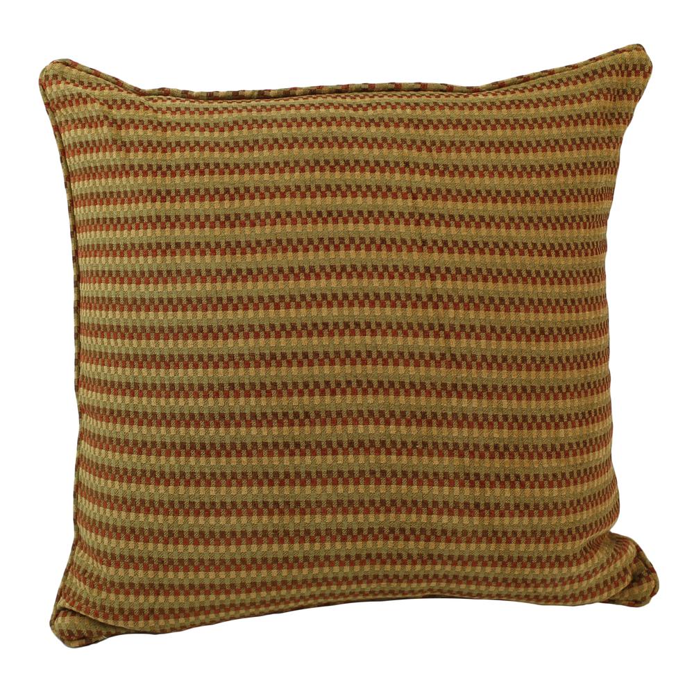 25-inch Double-corded Patterned Tapestry Square Floor Pillow with Insert, Autumn Gingham. Picture 1