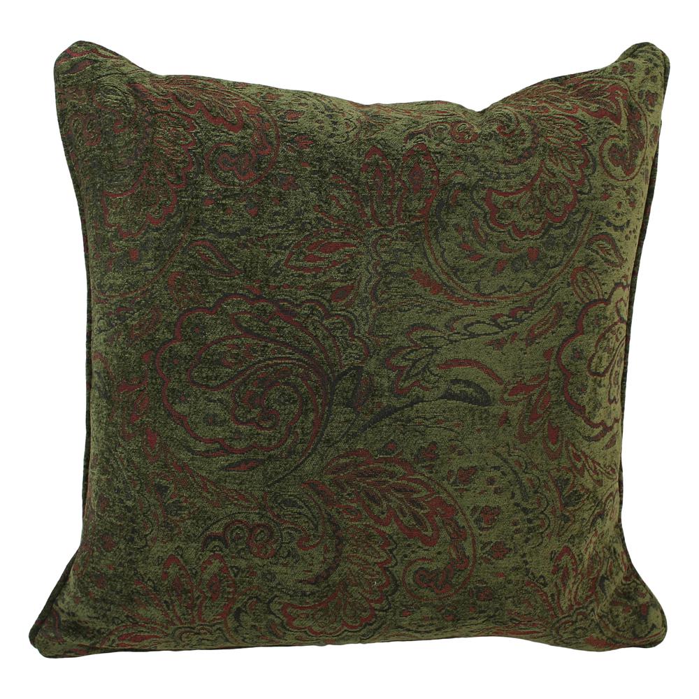 25-inch Double-corded Patterned Tapestry Square Floor Pillow with Insert, Floral Tan. Picture 1