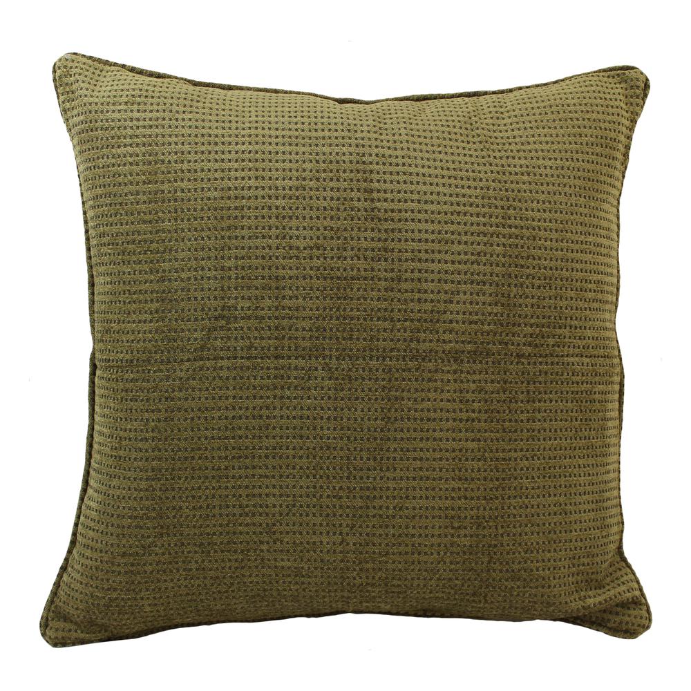 25-inch Double-corded Patterned Tapestry Square Floor Pillow with Insert, Gingham Brown. Picture 1