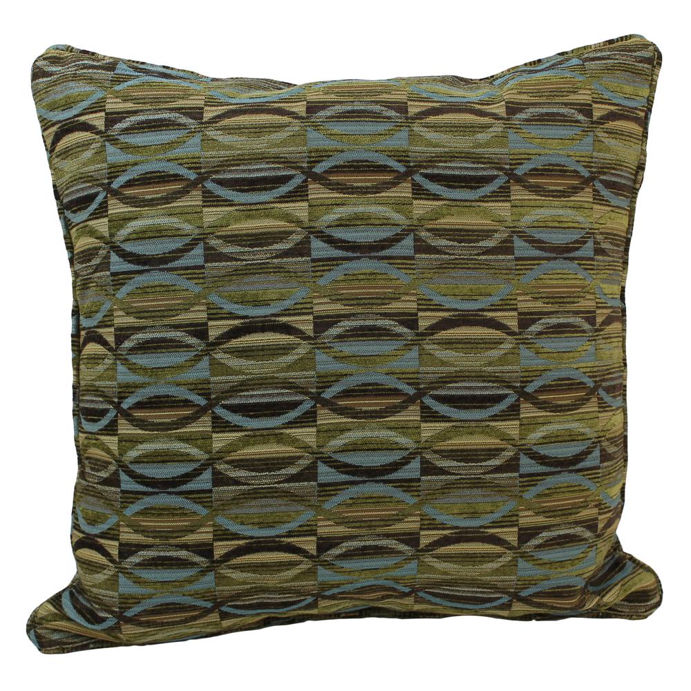 25-inch Double-corded Patterned Tapestry Square Floor Pillow with Insert, Earthen Waves. Picture 1