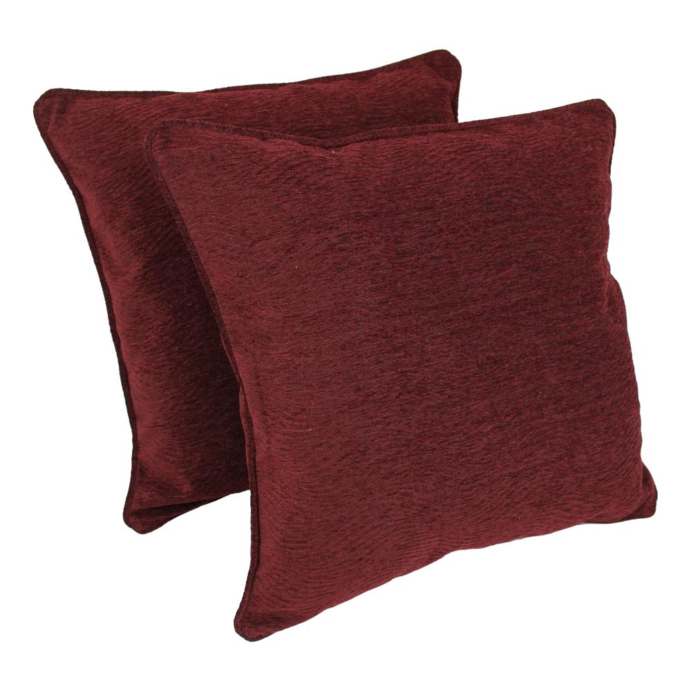 25-inch Double-corded Patterned Jacquard Chenille Square Floor Pillows with Inserts (Set of 2)  9813-CD-S2-JCH-08. Picture 1