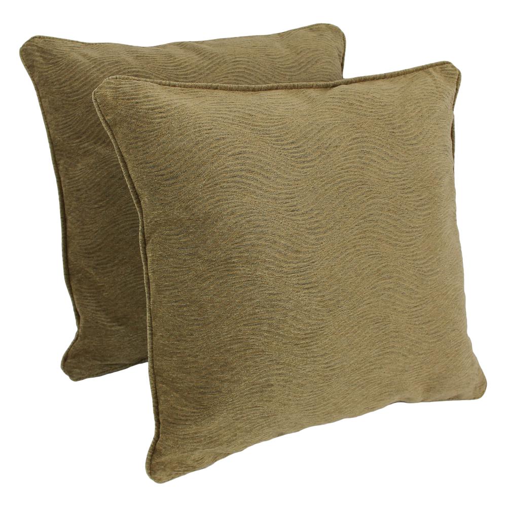 25-inch Double-corded Patterned Jacquard Chenille Square Floor Pillows with Inserts (Set of 2)  9813-CD-S2-JCH-09. Picture 1
