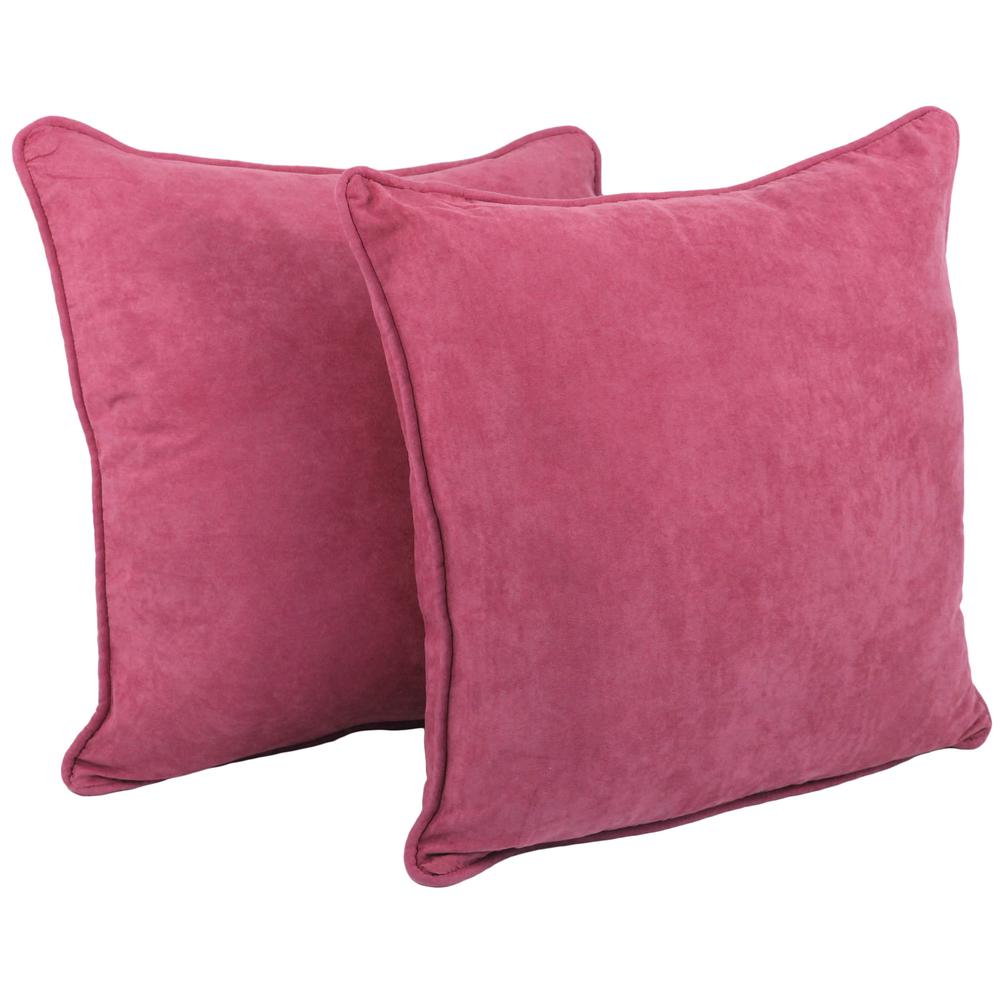 25-inch Double-corded Solid Microsuede Square Floor Pillows with Inserts (Set of 2) 9813-CD-S2-MS-BB. Picture 1