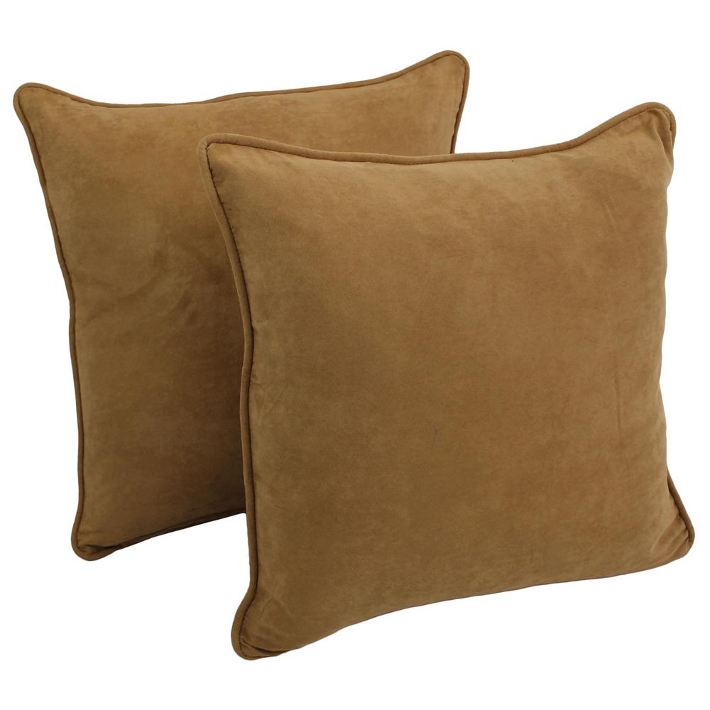 25-inch Double-corded Solid Microsuede Square Floor Pillows with Inserts (Set of 2) 9813-CD-S2-MS-CM. Picture 1