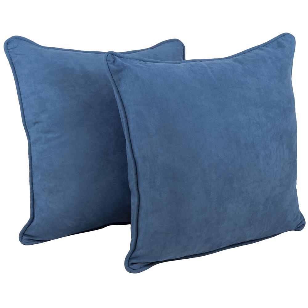 25-inch Double-corded Solid Microsuede Square Floor Pillows with Inserts (Set of 2) 9813-CD-S2-MS-IN. Picture 1