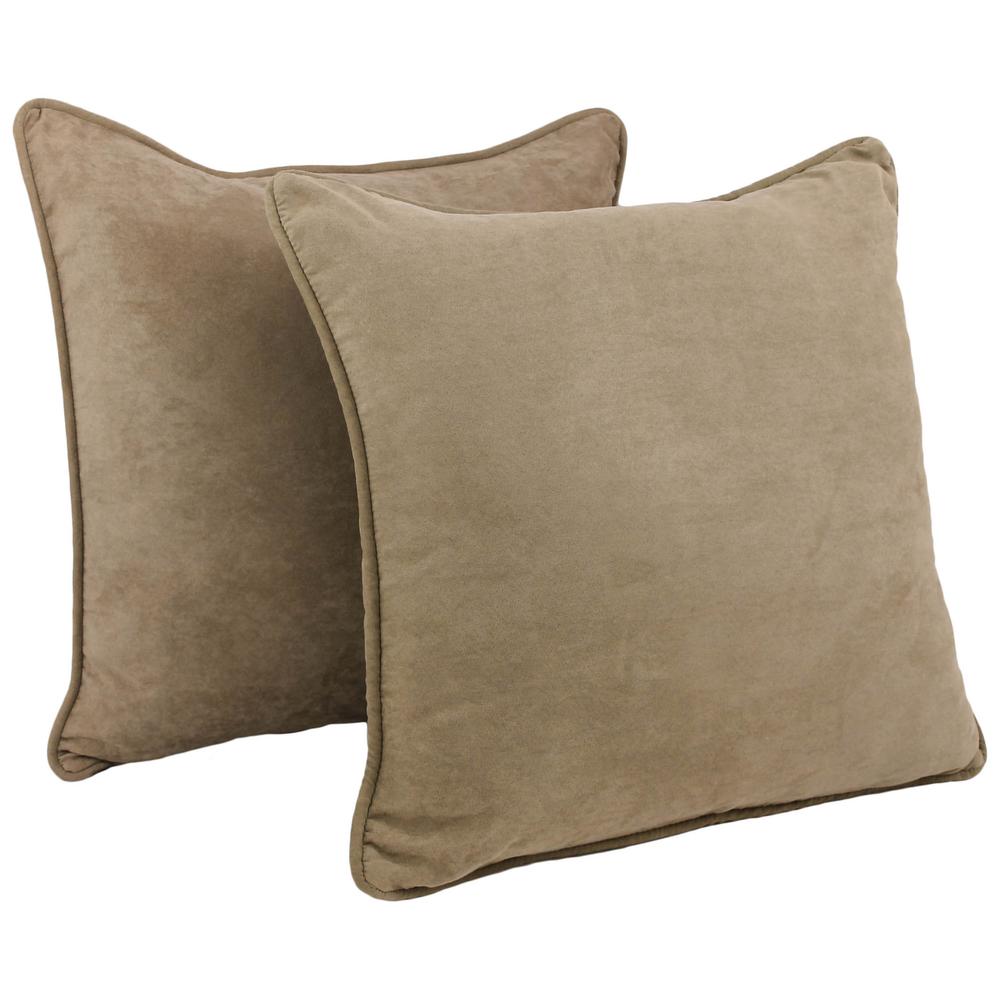 25-inch Double-corded Solid Microsuede Square Floor Pillows with Inserts (Set of 2) 9813-CD-S2-MS-JV. Picture 1