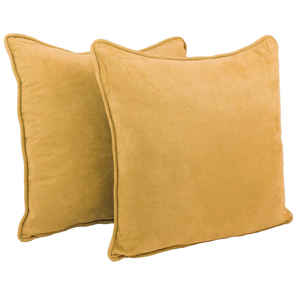 25-inch Double-corded Solid Microsuede Square Floor Pillows with Inserts (Set of 2) 9813-CD-S2-MS-LM. Picture 1