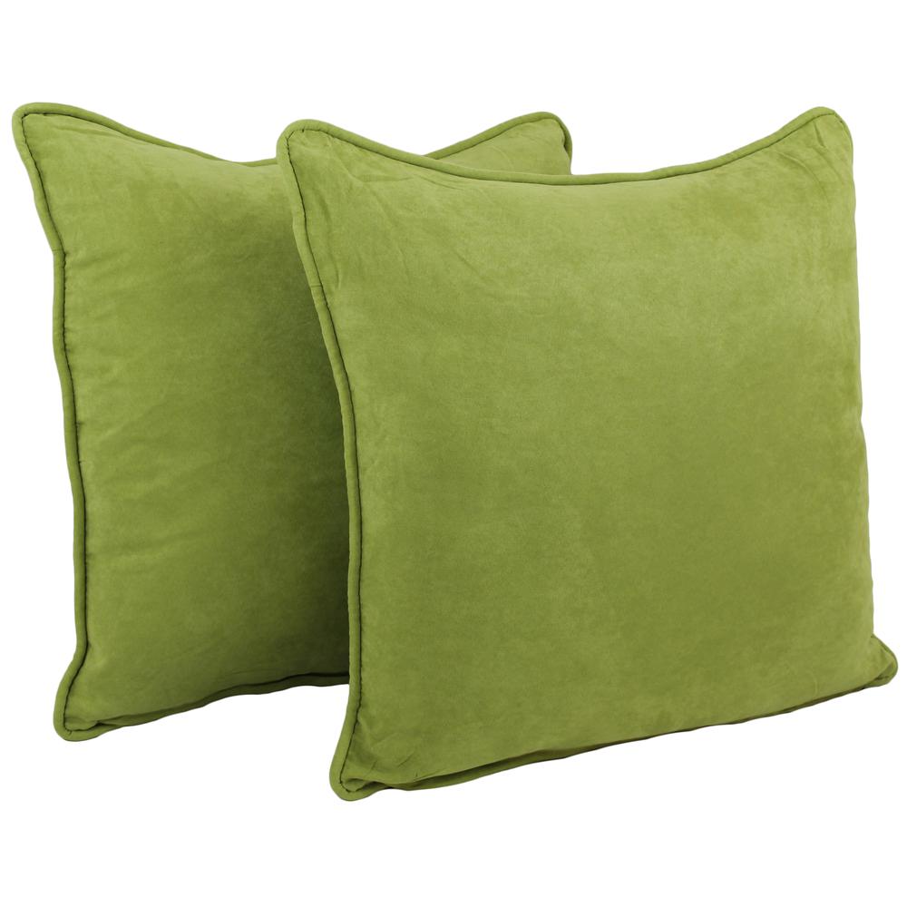 25-inch Double-corded Solid Microsuede Square Floor Pillows with Inserts (Set of 2) 9813-CD-S2-MS-ML. Picture 1