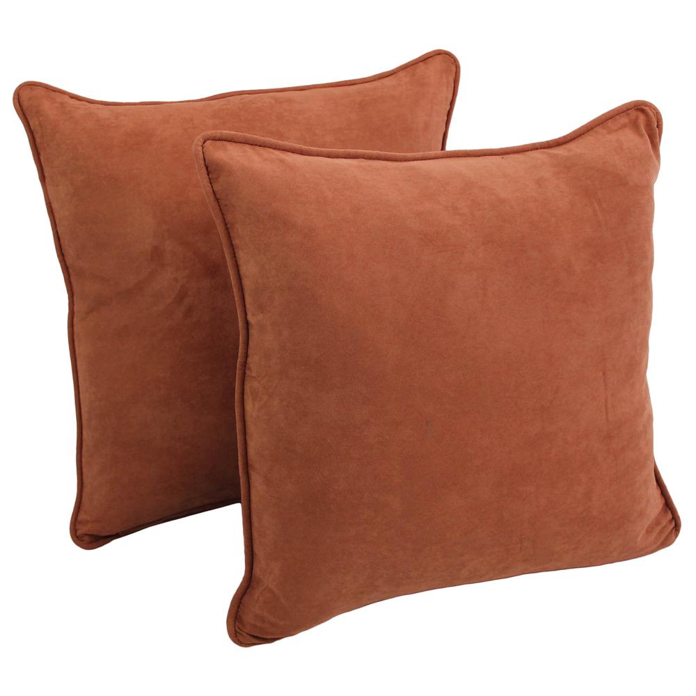25-inch Double-corded Solid Microsuede Square Floor Pillows with Inserts (Set of 2) 9813-CD-S2-MS-SP. Picture 1