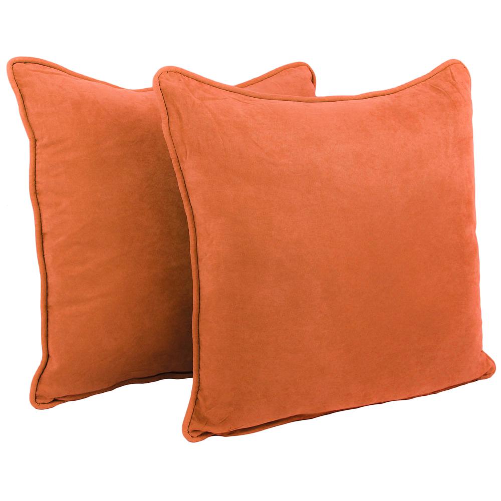 25-inch Double-corded Solid Microsuede Square Floor Pillows with Inserts (Set of 2) 9813-CD-S2-MS-TD. Picture 1