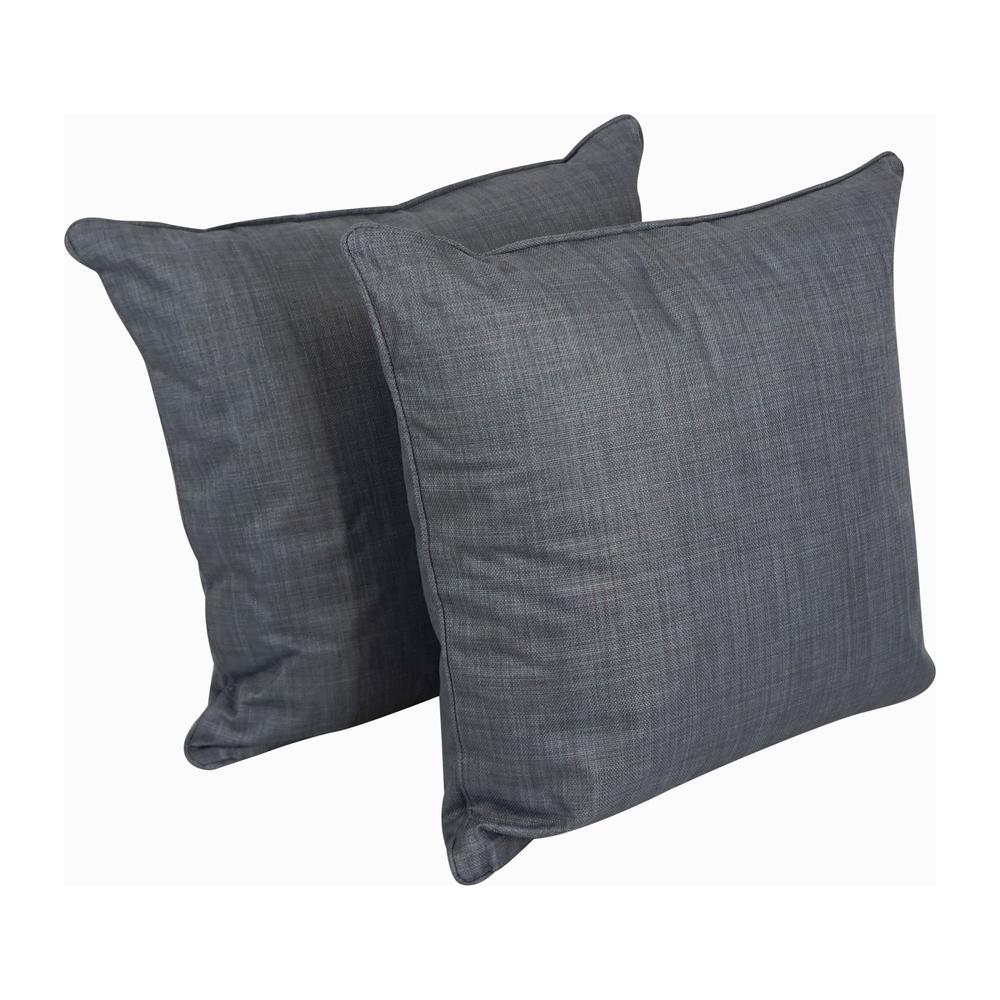 25-inch Double-corded Spun Polyester Square Floor Pillows with Inserts (Set of 2) 9813-CD-S2-REO-SOL-15. Picture 1