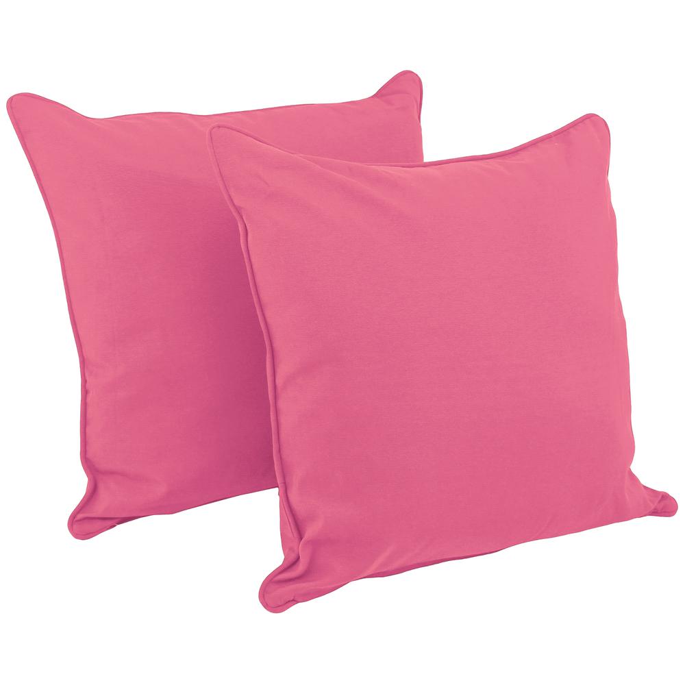 25-inch Double-corded Solid Twill Square Floor Pillows with Inserts (Set of 2), Bery Berry. Picture 1
