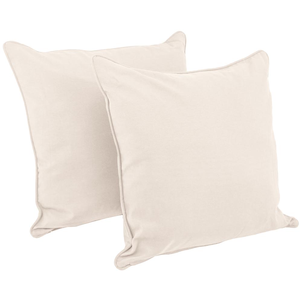 25-inch Double-corded Solid Twill Square Floor Pillows with Inserts (Set of 2), Natural. Picture 1