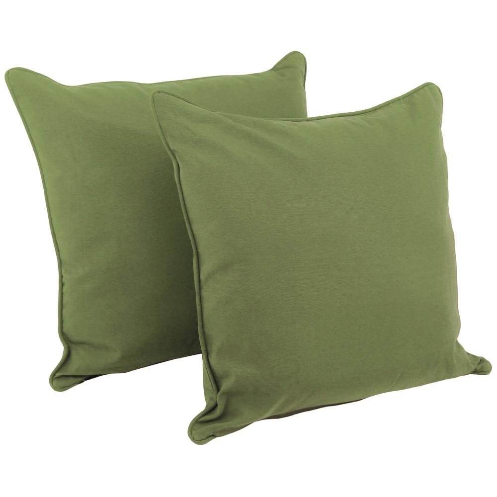 25-inch Double-corded Solid Twill Square Floor Pillows with Inserts (Set of 2), Sage. Picture 1