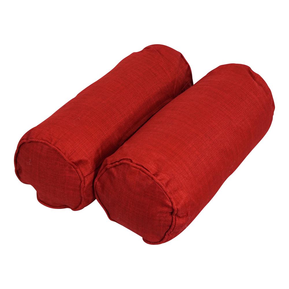 20-inch by 8-inch Double-corded Spun Polyester Bolster Pillows with Inserts (Set of 2) 9814-CD-S2-REO-SOL-04. Picture 1