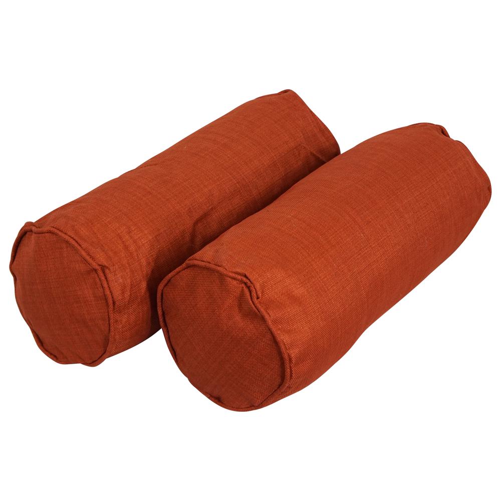 20-inch by 8-inch Double-corded Spun Polyester Bolster Pillows with Inserts (Set of 2) 9814-CD-S2-REO-SOL-06. Picture 1