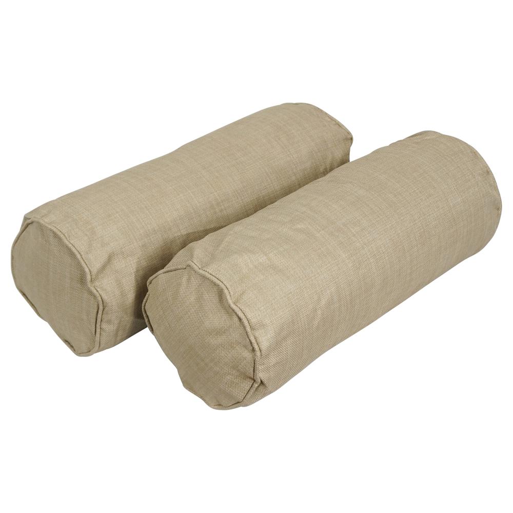 20-inch by 8-inch Double-corded Spun Polyester Bolster Pillows with Inserts (Set of 2) 9814-CD-S2-REO-SOL-07. Picture 1