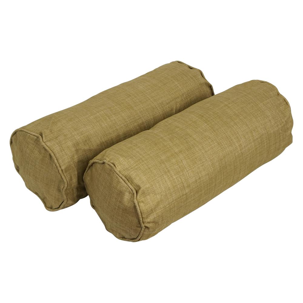 20-inch by 8-inch Double-corded Spun Polyester Bolster Pillows with Inserts (Set of 2) 9814-CD-S2-REO-SOL-08. Picture 1