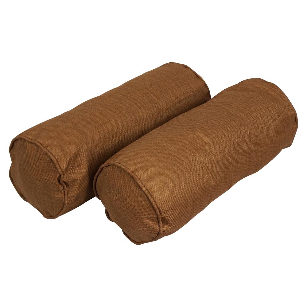 20-inch by 8-inch Double-corded Spun Polyester Bolster Pillows with Inserts (Set of 2) 9814-CD-S2-REO-SOL-09. Picture 1