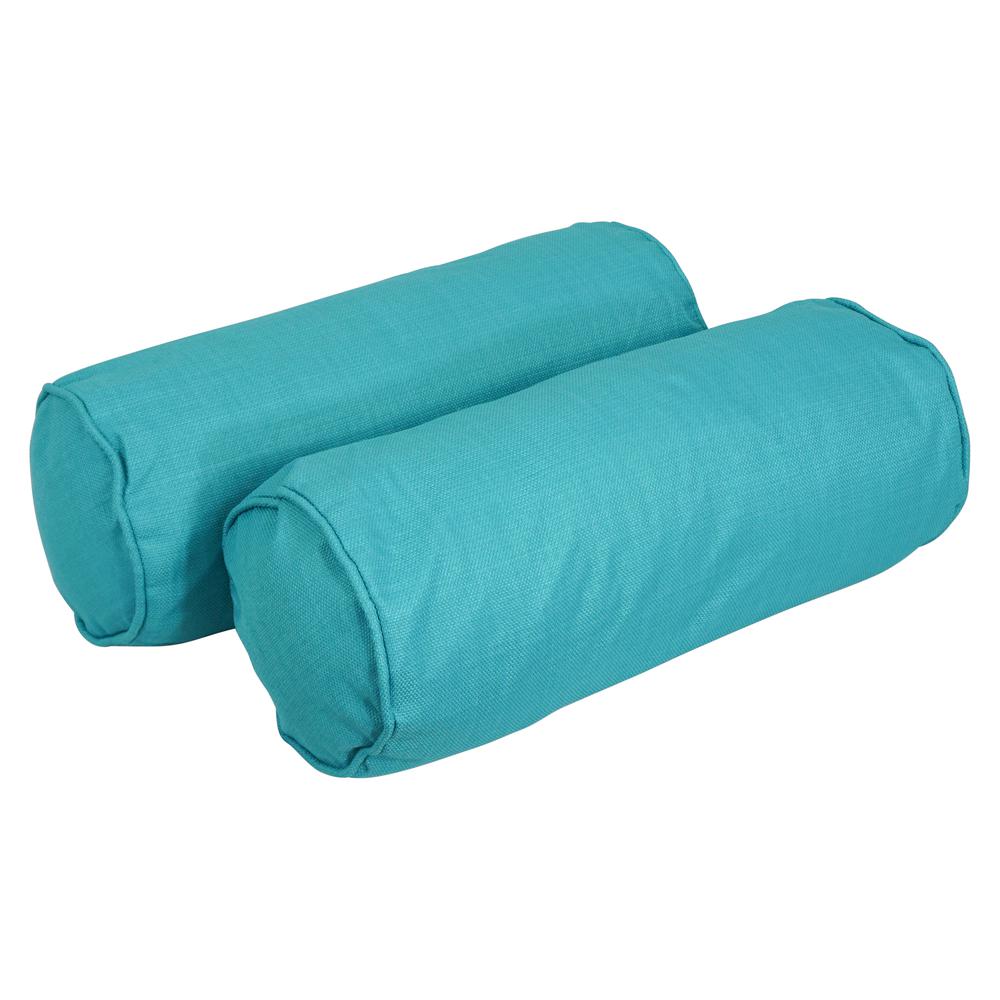 20-inch by 8-inch Double-corded Spun Polyester Bolster Pillows with Inserts (Set of 2) 9814-CD-S2-REO-SOL-12. Picture 1