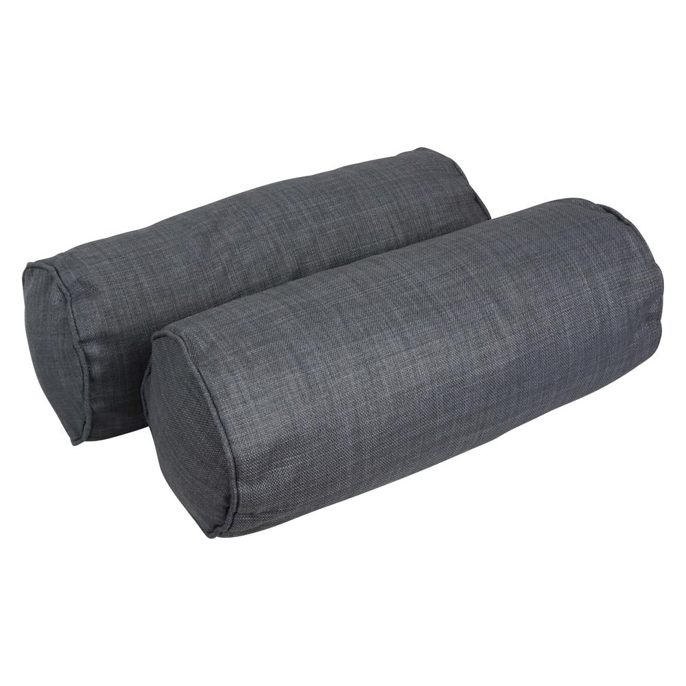 20-inch by 8-inch Double-corded Spun Polyester Bolster Pillows with Inserts (Set of 2) 9814-CD-S2-REO-SOL-15. Picture 1