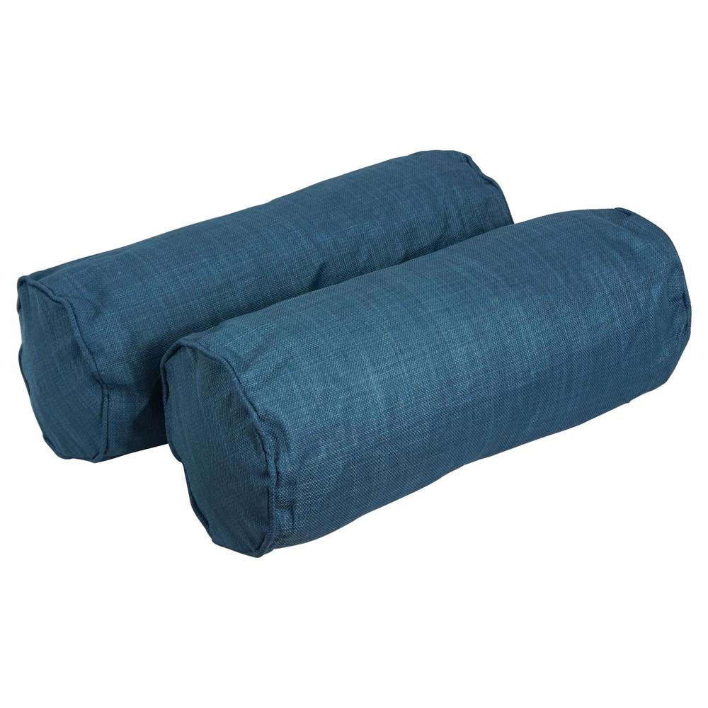 20-inch by 8-inch Double-corded Spun Polyester Bolster Pillows with Inserts (Set of 2) 9814-CD-S2-REO-SOL-16. Picture 1