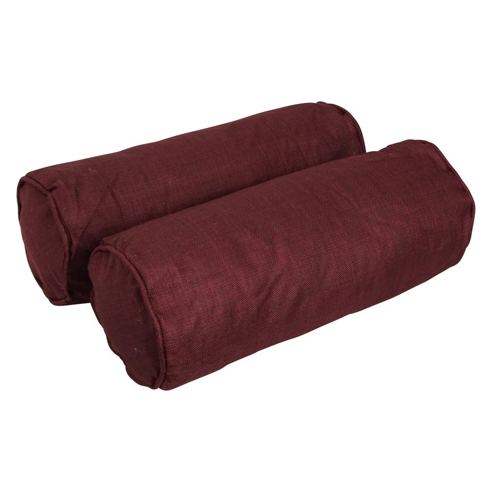 20-inch by 8-inch Double-corded Spun Polyester Bolster Pillows with Inserts (Set of 2) 9814-CD-S2-REO-SOL-17. Picture 1