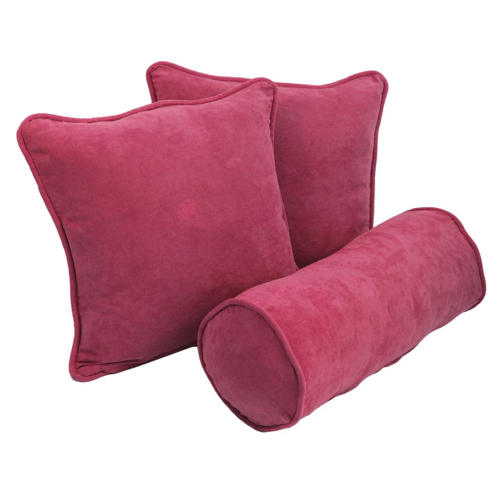 Double-corded Solid Microsuede Throw Pillows with Inserts (Set of 3). The main picture.