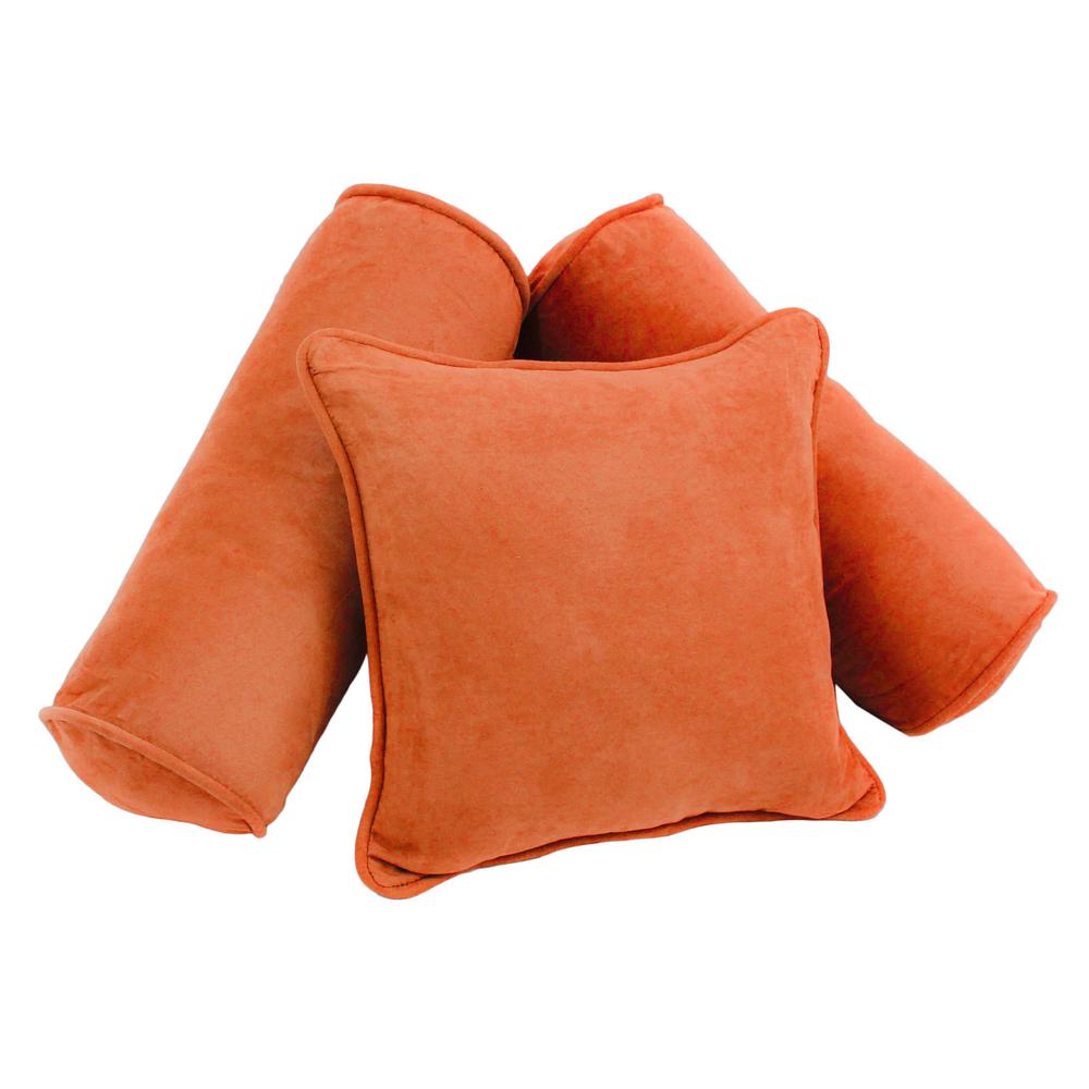 Double-corded Solid Microsuede Throw Pillows with Inserts (Set of 3). The main picture.