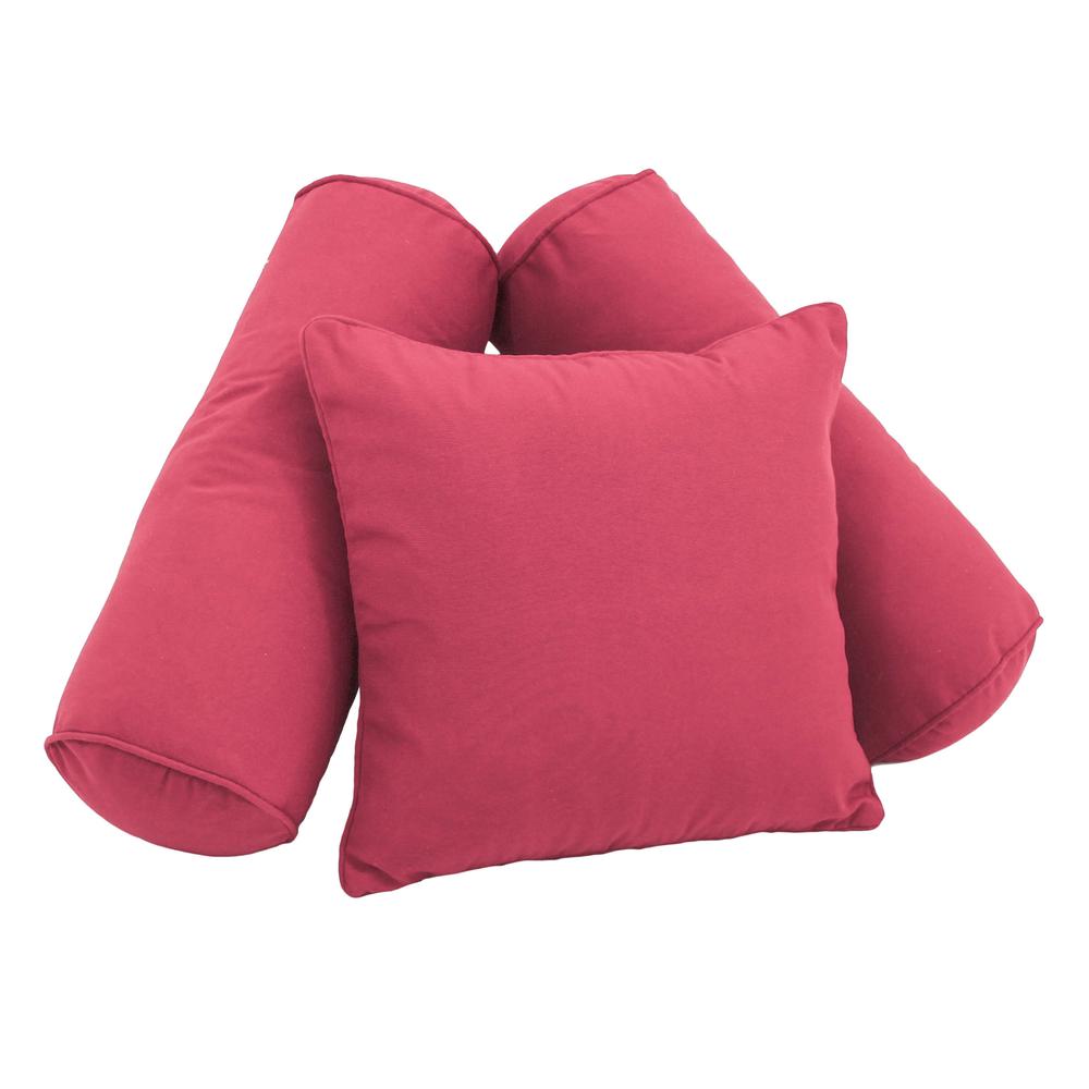 Double-corded Solid Twill Throw Pillows with Inserts (Set of 3), Bery Berry. Picture 1