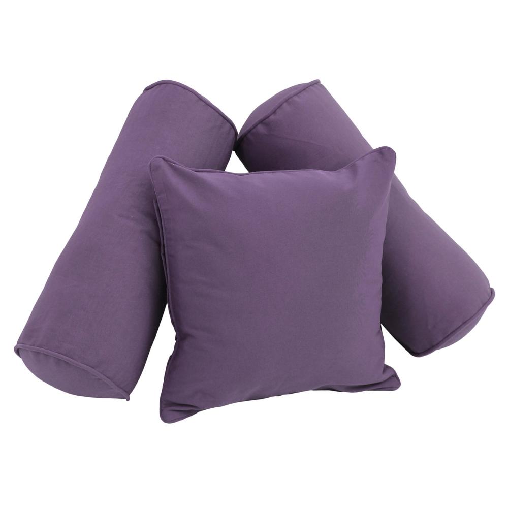 Double-corded Solid Twill Throw Pillows with Inserts (Set of 3) 9816-CD-S3-TW-GP. Picture 1