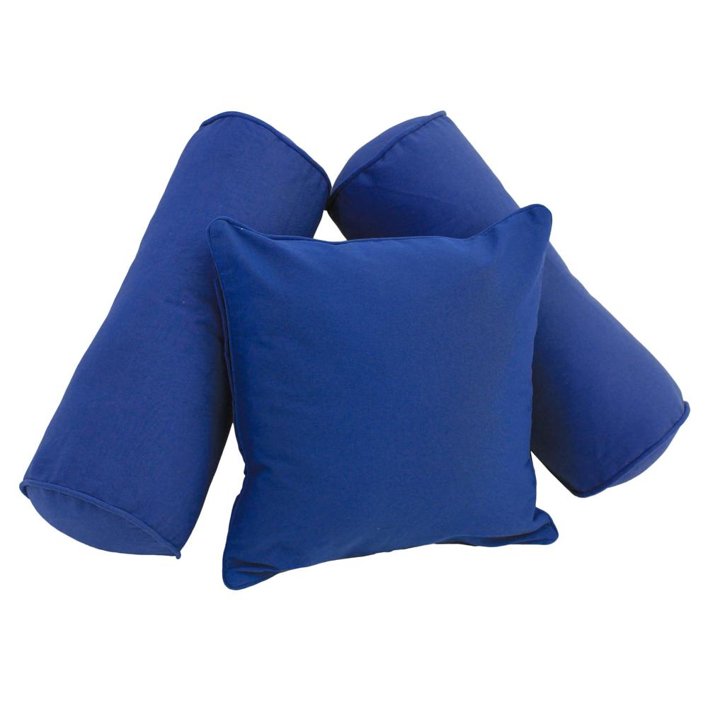 Double-corded Solid Twill Throw Pillows with Inserts (Set of 3) 9816-CD-S3-TW-RB. Picture 1