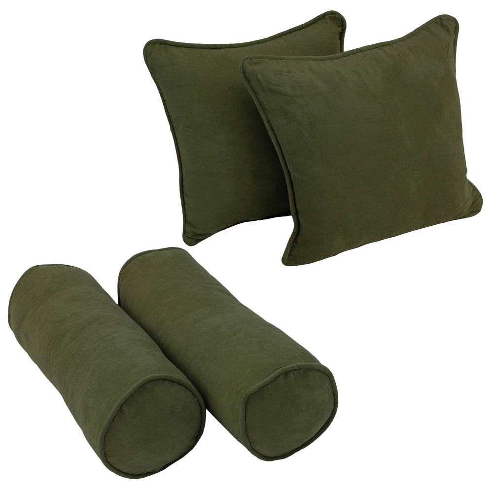 Double-corded Solid Microsuede Throw Pillows with Inserts (Set of 4)  9818-CD-S4-MS-HG. Picture 1