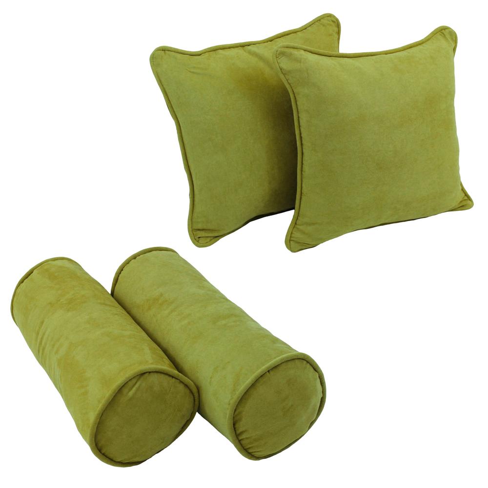 Double-corded Solid Microsuede Throw Pillows with Inserts (Set of 4)  9818-CD-S4-MS-ML. Picture 1