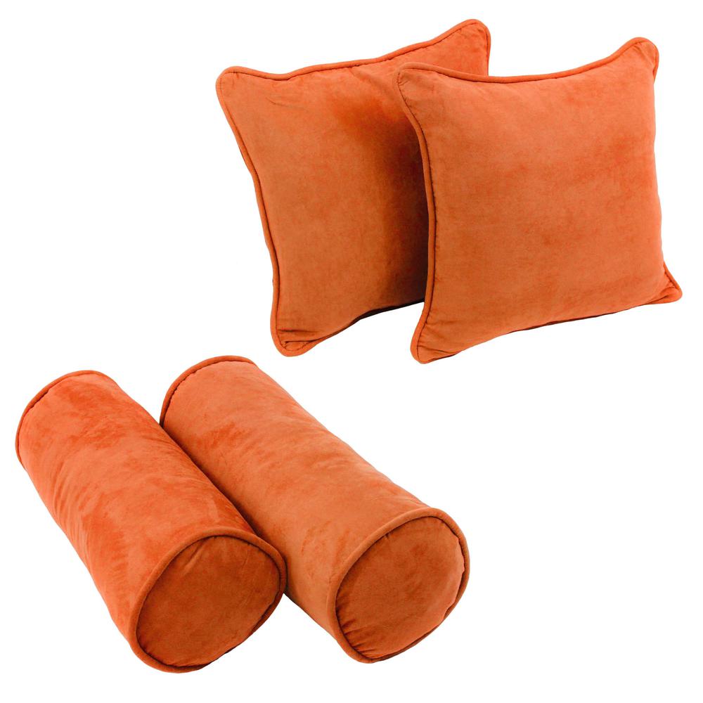 Double-corded Solid Microsuede Throw Pillows with Inserts (Set of 4)  9818-CD-S4-MS-TD. Picture 1