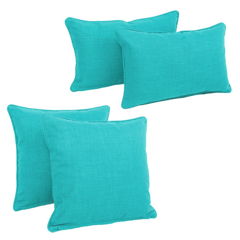 Blazing Needles Indoor/Outdoor Spun Polyester Throw Pillows (Set of 4). Picture 1