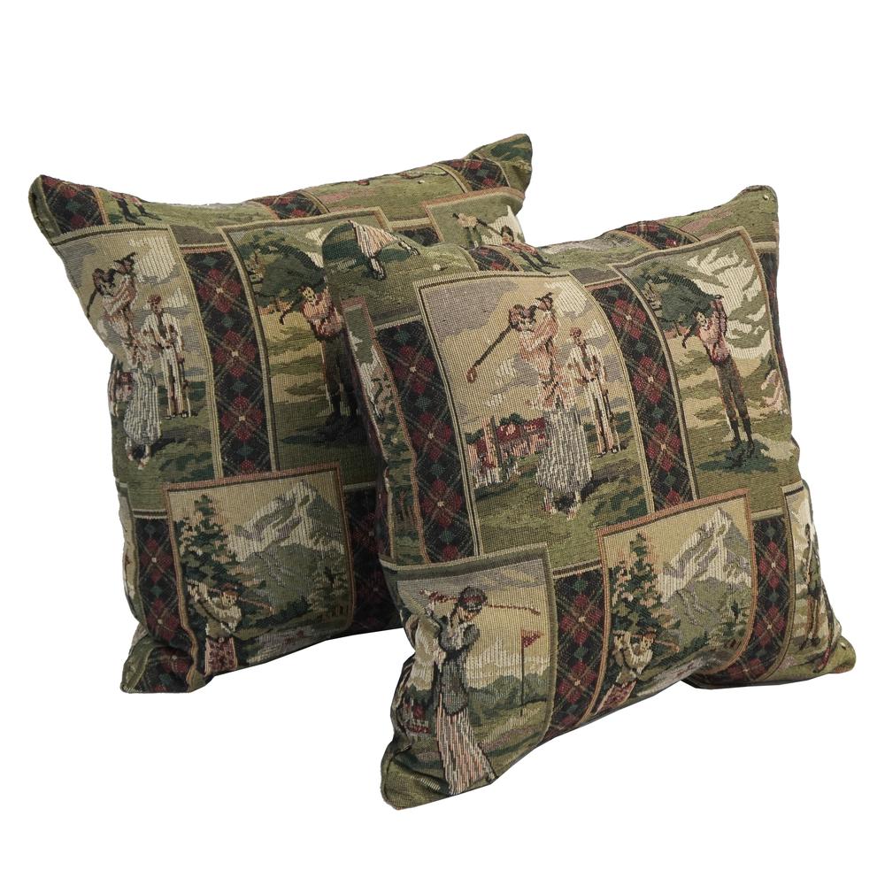 17-inch Jacquard Throw Pillows with Inserts (Set of 2)  9910-S2-ID-056. Picture 1
