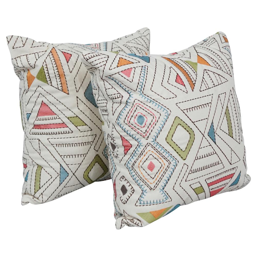 17-inch Jacquard Throw Pillows with Inserts (Set of 2)  9910-S2-ID-074. Picture 1