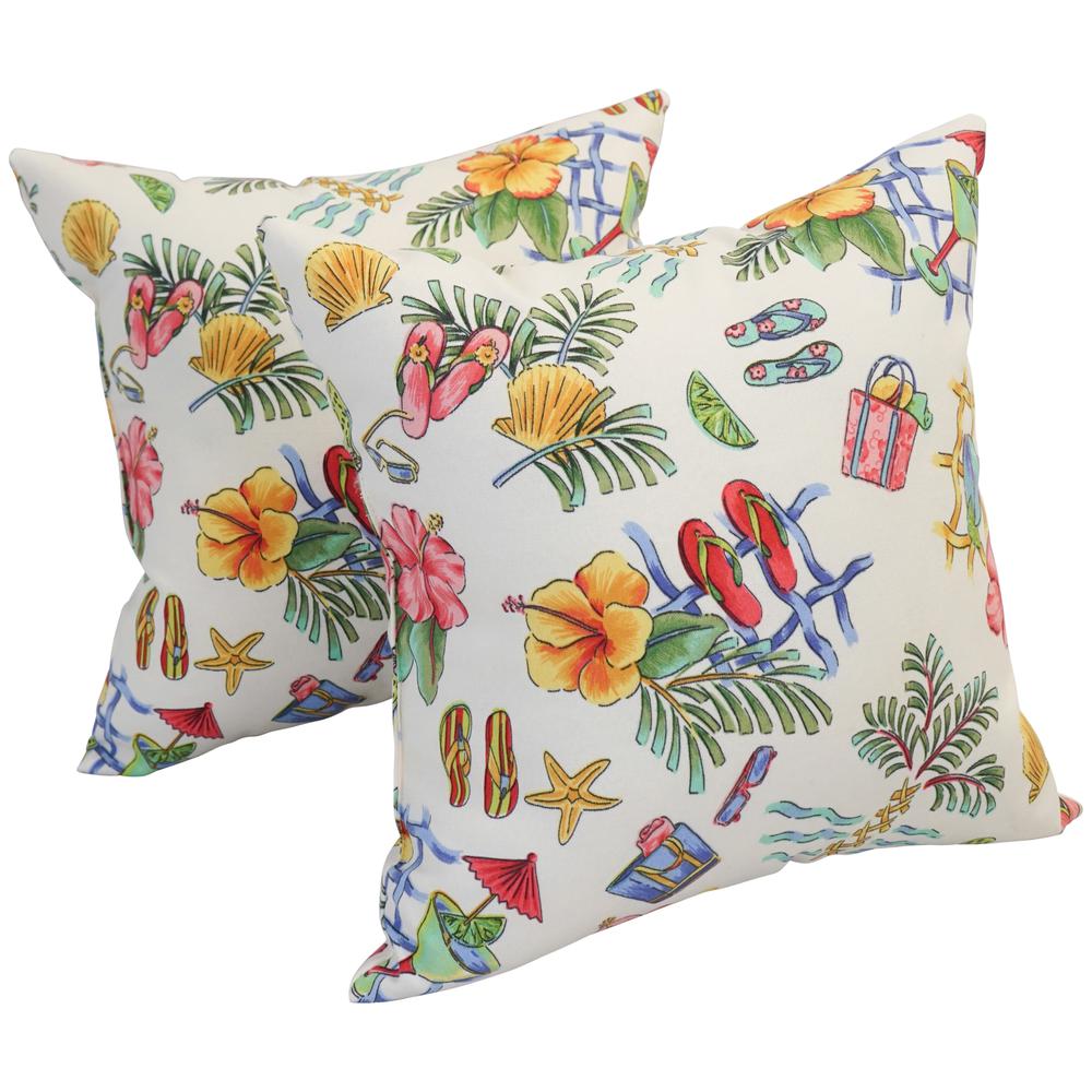 17-inch Square Polyester Outdoor Throw Pillows (Set of 2) 9910-S2-OD-065. Picture 1