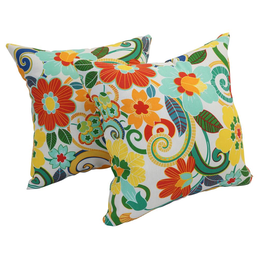 17-inch Square Polyester Outdoor Throw Pillows (Set of 2) 9910-S2-OD-075. Picture 1