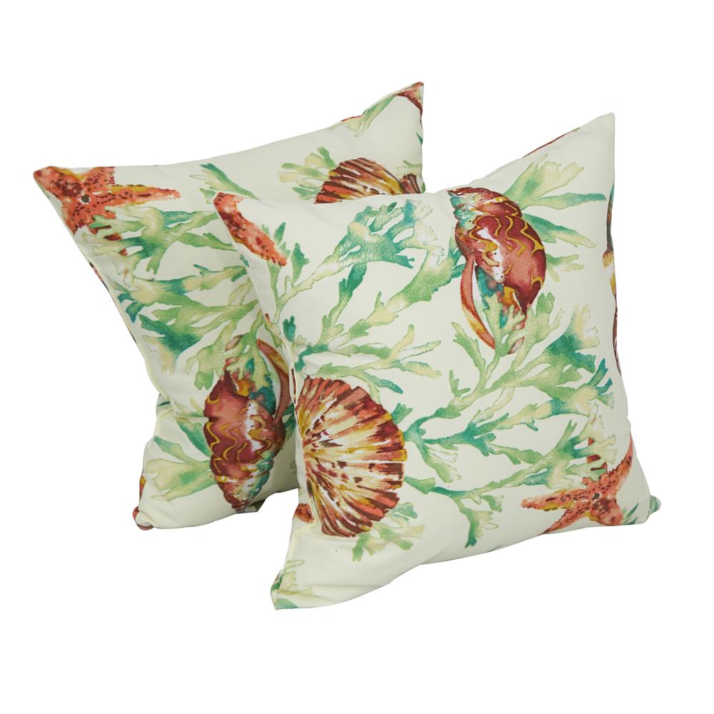 17-inch Square Polyester Outdoor Throw Pillows (Set of 2) 9910-S2-OD-107. Picture 1