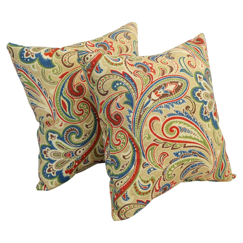 17-inch Square Polyester Outdoor Throw Pillows (Set of 2) 9910-S2-OD-132. Picture 1