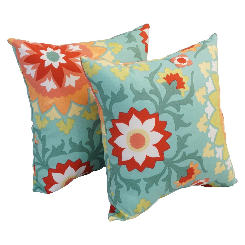 17-inch Square Polyester Outdoor Throw Pillows (Set of 2) 9910-S2-OD-137. Picture 1